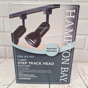 Hampton Bay 1-Light Black FInish Step Track Lighting Head R20/PAR20